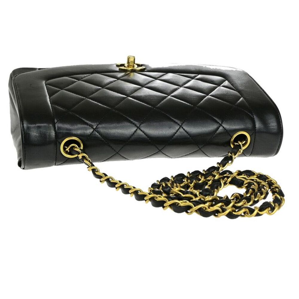 Chanel Diana Black Leather Shoulder Bag (Pre-Owned) - Picture 4 of 12